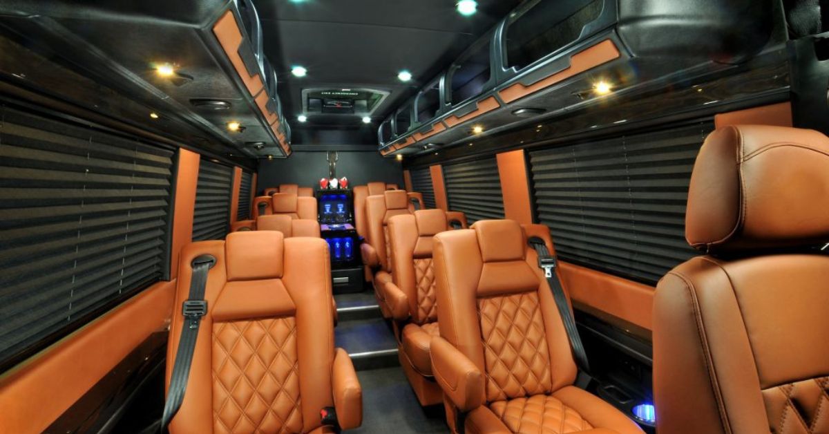 bus interior featuring luxurious seats