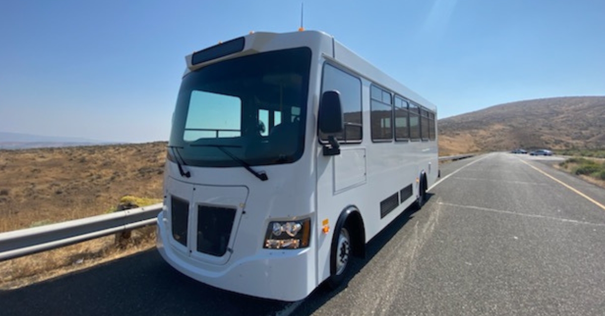 white transit bus 
